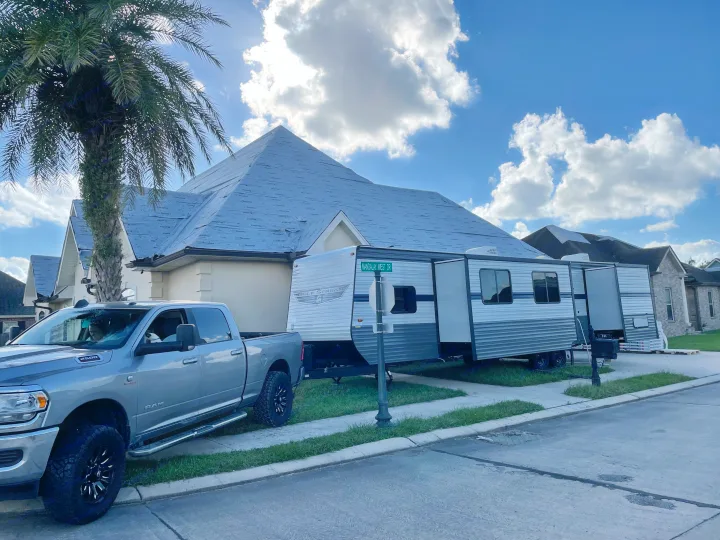 Set up at home for a remodel . Gulf Stream Conquest 2021