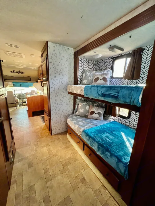 Thick mattresses, and longer and larger than normal RV bunks!. Fleetwood Tioga Ranger 2011