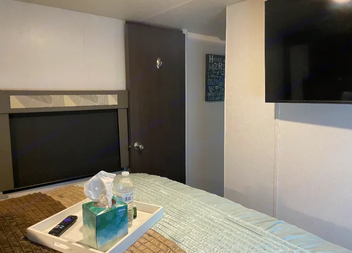 Memory foam 10 inch mattress makes you not want to get up.  Lay in bed and watch your favorite shows.  With Netflix, Prime, and Hulu.  . Forest River Salem 2019