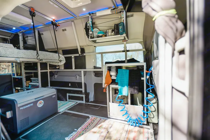 Roomy floor plan when set up for 2 travelers.. Ford Custom Transit 2019