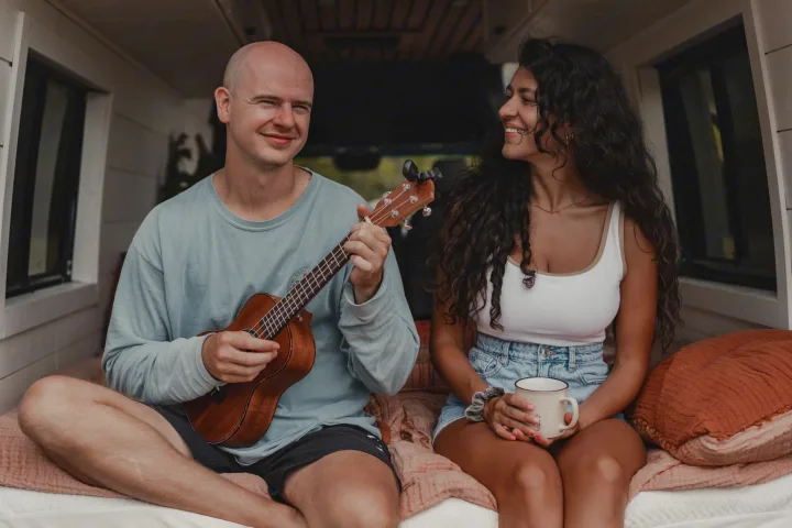 nothing says island vibes like coffee and ukulele!. Mercedes-Benz Sprinter 2019