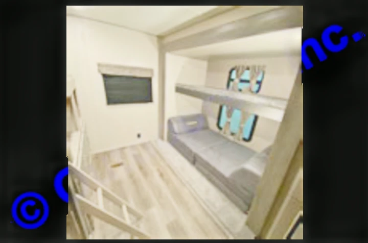 Discover this spacious RV rental bunkhouse: featuring bunk beds, a convertible sofa, and TV, ideal for family travel.. Coachmen Catalina 2022