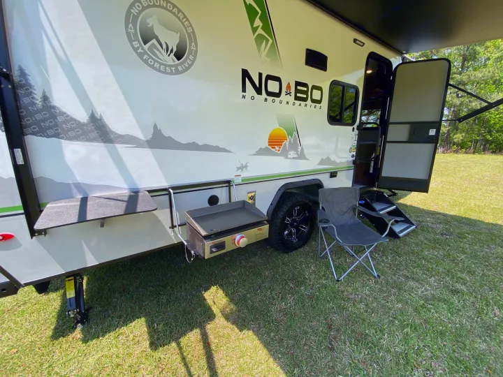 Enjoy outdoor cooking and adventure with this No Bo travel trailer, perfect for your next RV rental trip.. Forest River Other 2022