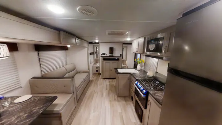 Step inside this stylish RV rental! A well-equipped kitchen, dinette, and bright living space make travel comfortable.. Other Tracer 2022