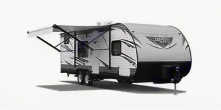 A travel trailer RV with extended awning. Ideal for your next RV rental and outdoor camping adventures.. Forest River Salem Cruise Lite 2018