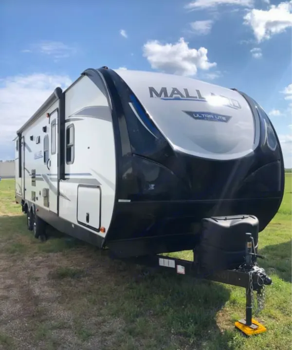 Side of trailer. Heartland RVs Mallard 2020