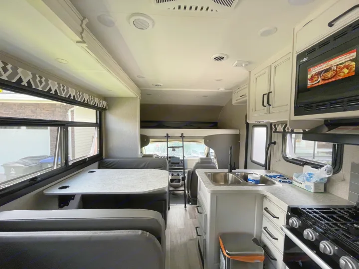 This shows interior space without slide-out. There will be lots more room with slide-out.. Jayco Redhawk 2021