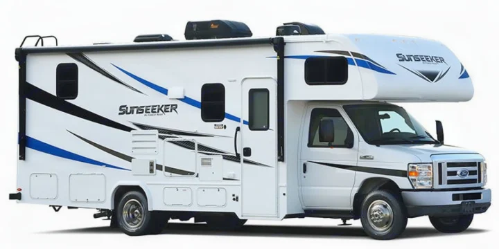 A white Class C Sunseeker RV, ideal for an RV rental adventure.. Forest River Sunseeker Classic 2020