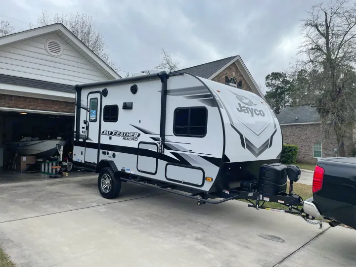 Jayco Jay Feather Micro travel trailer, a great rv rental for your next outdoor adventure.. Jayco Jay Feather Micro 2022
