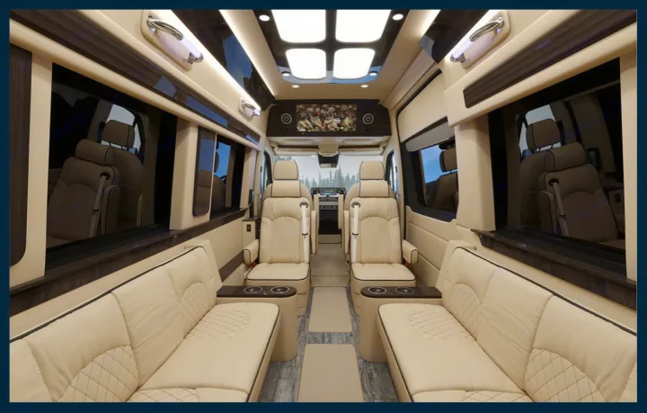 This RV rental offers a luxurious and spacious interior with cream leather seating, TV, and ample room for comfortable travel.. Ultimate Toys Other 2022