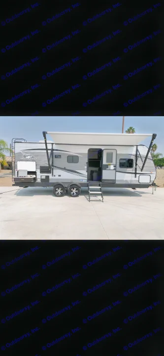Spacious grey Jay Flight travel trailer, perfect for your next RV rental adventure.. Jayco Jay Flight 2022