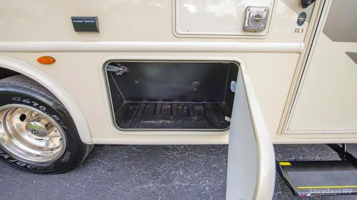 RV rental: See this large, open exterior storage bay, perfect for your camping and travel gear.. Thor A.C.E. 2020