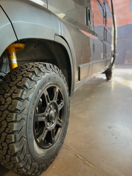 Upgraded tires, suspension, and struts. Dodge Ram Promaster 3500 2021