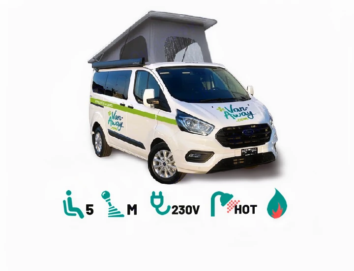 White VanAway.com pop-top RV rental.. Panama P10+ 2023