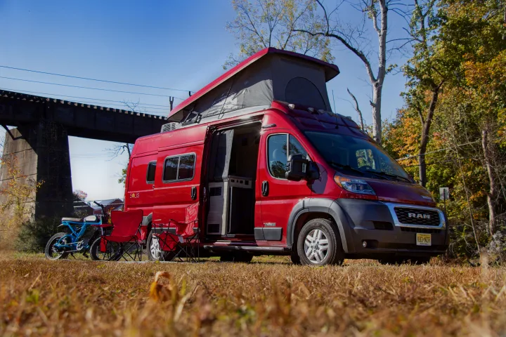 Red Winnebago Solis camper van (RV rental) with pop-top. Winnebago Other 2022