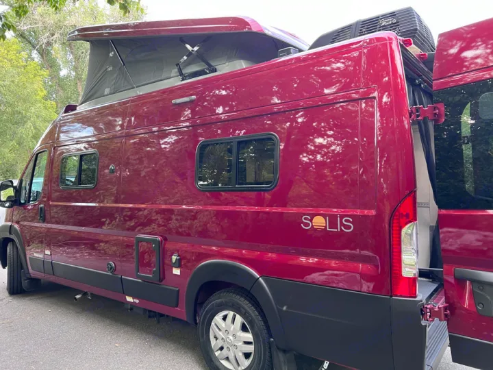 See this vibrant red Winnebago Solis pop-top RV rental. It's an ideal camper van for your next journey.. Winnebago Solis 59PX 2023