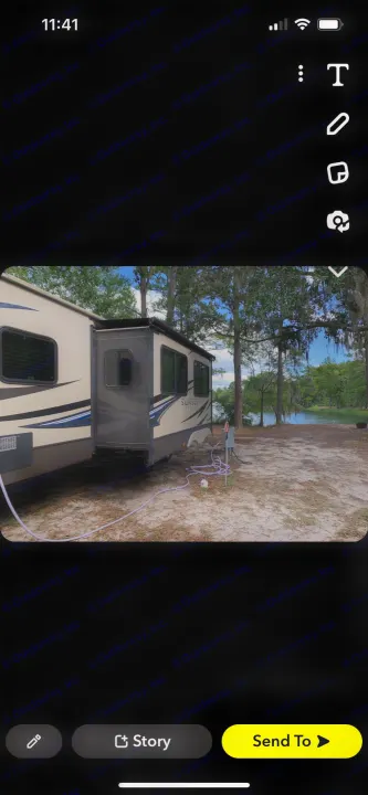 Super slide out, with water front view. Crossroads RV Sunset Trail Super Lite 2015