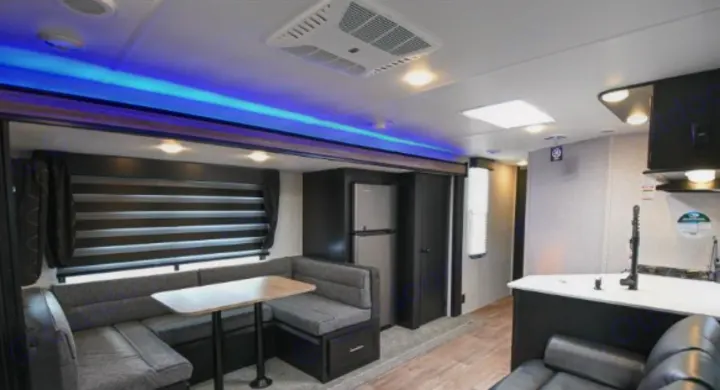 Comfortable banquette seating for the group! . Forest River Cherokee 2022