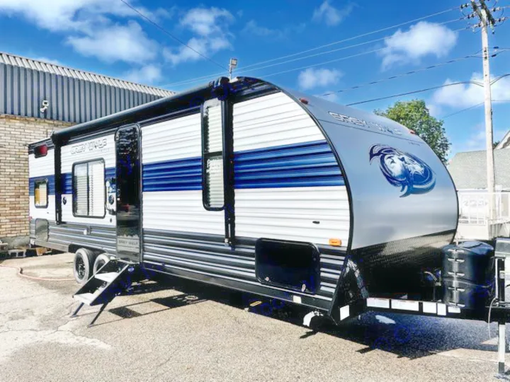 This sleek Grey Wolf travel trailer awaits your next RV rental road trip.. Forest River Cherokee Grey Wolf 2022