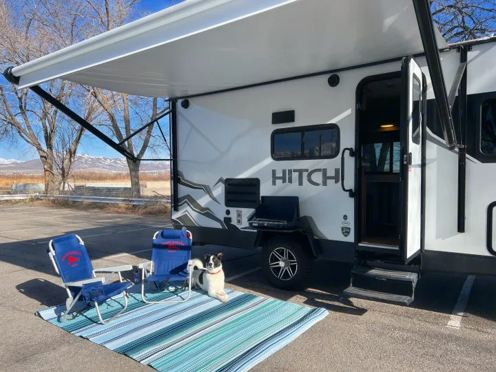 Exterior - rental includes (4) exterior chairs, rug, and exterior grill w/ propane tanks - Dog not included ;). Cruiser RV Hitch 2022