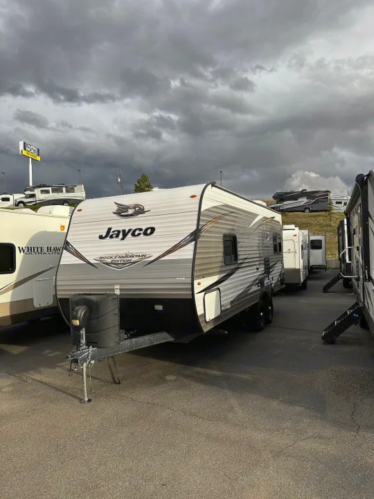 Jayco Rocky Mountain Edition RV at Camping World. Explore travel trailers for your next RV rental trip under stormy skies.. Jayco Flight 2020