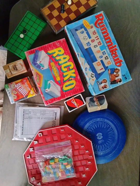 A collection of classic board and card games, including Rummikub and Rack-O, ideal entertainment for an rv rental.. Jayco Jay Feather Ultra Lite 2013