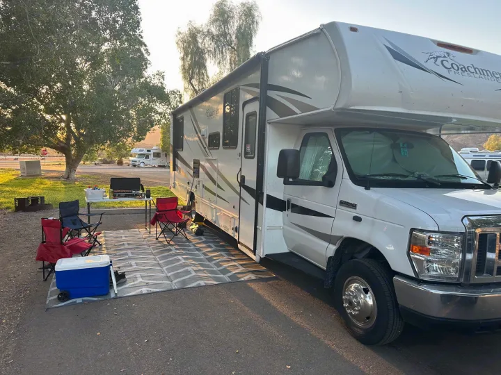 All items seen are packed up and available for your use. . Coachmen Freelander 2020