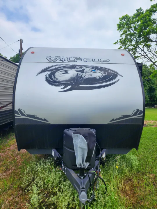RV rental: Front of a Wolf Pup travel trailer, great for camping & outdoor recreation.. Forest River Cherokee Wolf Pup Black Label 2022