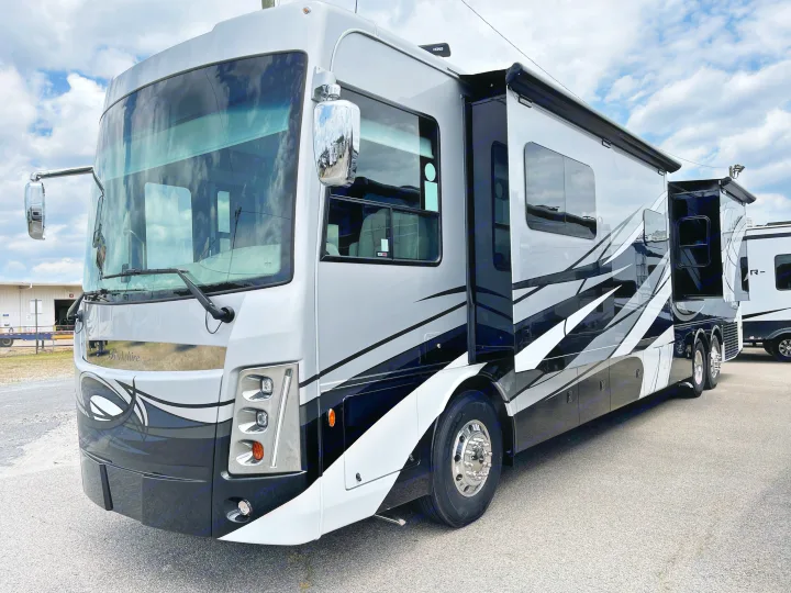 This large, sleek silver and black Berkshire RV motorhome is ready for your next RV rental adventure.. Berkshire XLT 2023