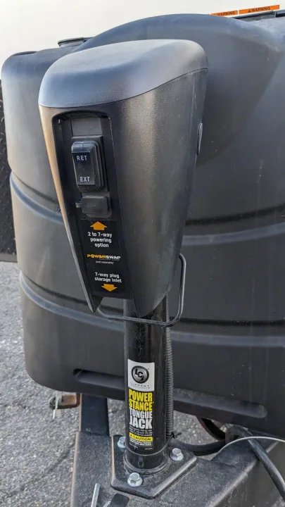 RV rental: Power tongue jack with EXT/RET controls & propane tanks on a trailer for easy leveling.. Forest River Palomino Puma XLE 2022