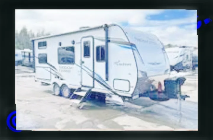This bright white travel trailer, branded 'Freedom Express' with blue accents, is perfect for an RV rental and your next adventure.. Coachmen Freedom Express 2023