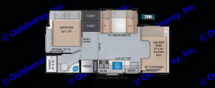 24F Chateau Floorplan. Thor Motor Coach Chateau 2019