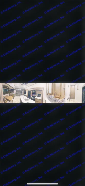 Explore this RV rental's spacious interior: kitchen with island, dining, and living area.. Keystone RV Cougar 2020
