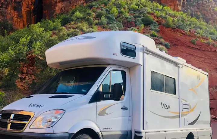 Winnebago View RV rental parked in a beautiful natural landscape, perfect for your next adventure.. Winnebago View 2008