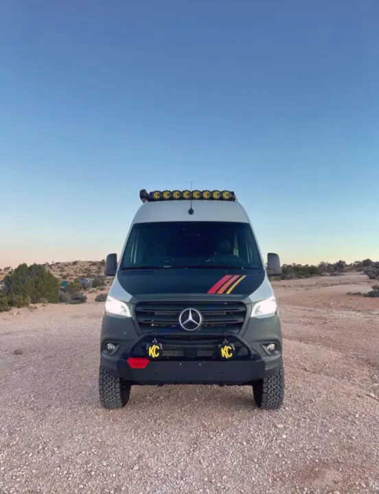 Adventure-ready Mercedes Sprinter **RV rental** with off-road upgrades, perfect for your next wilderness escape.. Mercedes-Benz sprinter 2023