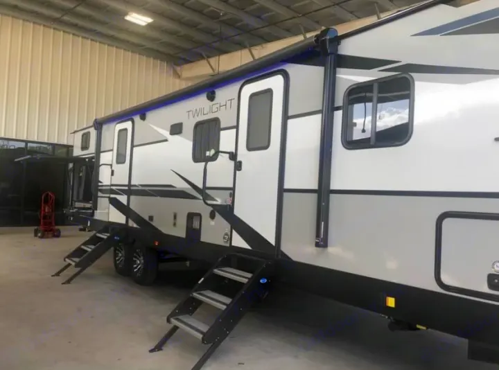 Modern Twilight RV, featuring an extended awning and dual steps, an excellent choice for an RV rental.. Cruiser Rv Corp Twilight 2021