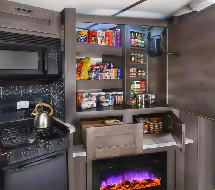 Indulge in hidden luxuries: cozy fireplace, ample storage, panoramic views, smart technology, and more!. Forest River FR3 2022
