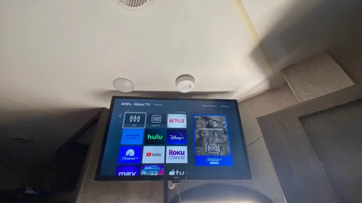 Inside an RV rental: Enjoy entertainment on the wall-mounted Roku TV with streaming apps like Netflix and Hulu.. Eclipse Recreational Vehicles Attitude 2016