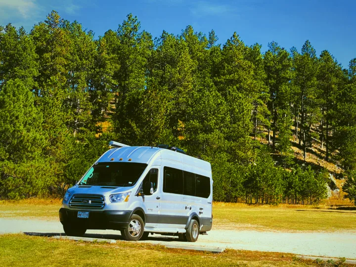 The travel van makes it easy to get to places that other RVs can't reach. This photos was teen in Custer State Park in South Dakota.. Coachmen Beyond 22RB 2020