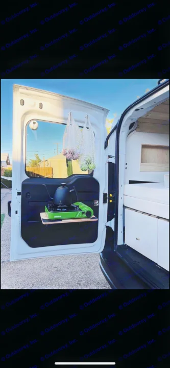 RV rental camper van features: rear door kitchen with stove, kettle, produce bags, & interior storage/bed.. Dodge Dodge promaster city 2016