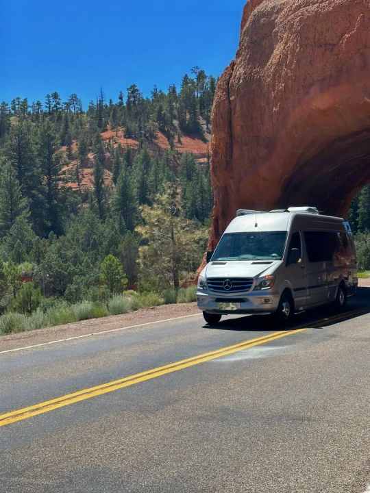 The drive to Bryce Canyon is incredibly beautiful and full of vibrant colors. Airstream Interstate 2014