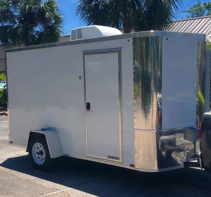 Trailer was set up for barbering but everything can easily be removed and become an empty trailer.. Custom Arising Industries 2020