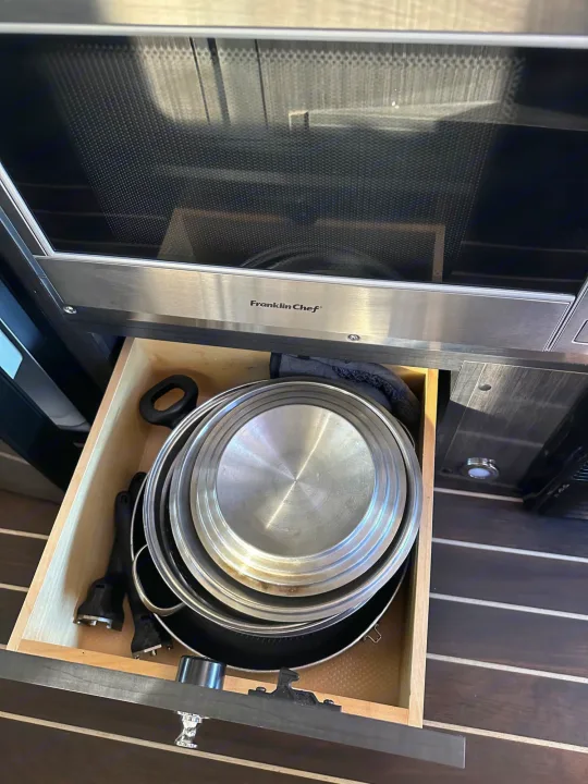 Multiple cooking pan options. Airstream Interstate 2014