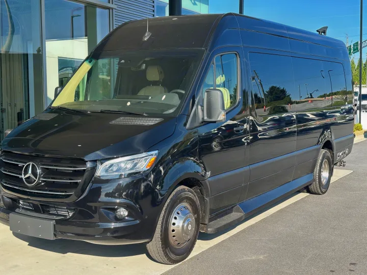 Sleek black Mercedes-Benz Sprinter van, ideal for a luxurious rv rental experience.. Ultimate Toys Ultimate Coach 2024