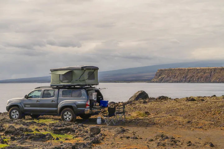 Coastal RV rental truck with rooftop tent and camp setup, perfect for overlanding.. Other Other 2013