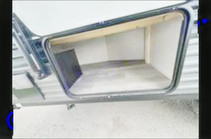 Open RV rental storage compartment. Ample space for gear & travel essentials in this clean RV exterior bay.. Jayco Jay Flight 2023