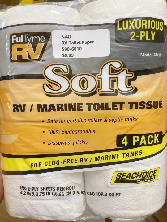Essential 4-pack of FulTyme RV/Marine toilet paper: 2-ply, soft, biodegradable, septic-safe for your rv rental.. Forest River Cherokee Wolf Pack Toy Hauler 2017