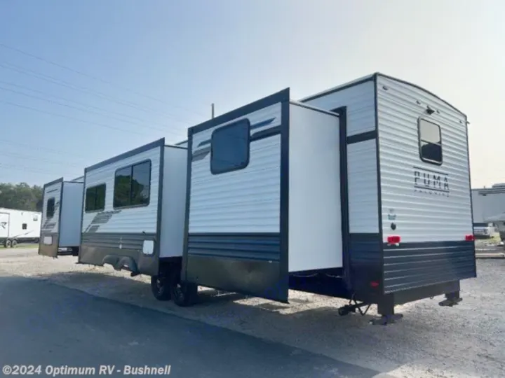 Spacious Puma Palomino travel trailer with slide-outs extended, ideal for your next RV rental adventure.. Forest River Palomino Puma 2022