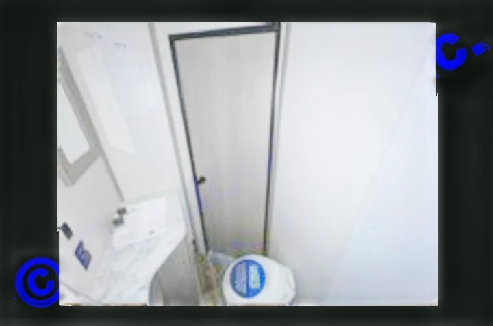 RV rental bathroom with a sink, toilet, and a narrow door, designed for compact travel convenience.. Dutchmen Coleman Lantern LT 2023
