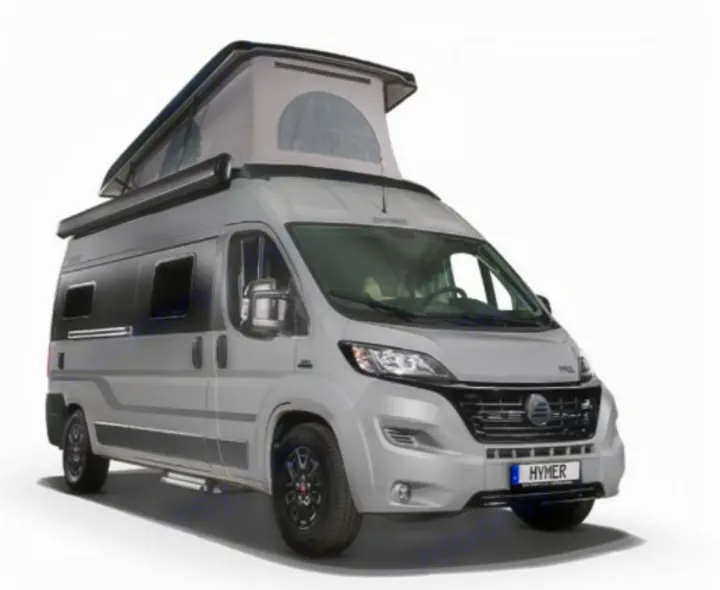 Experience freedom with this sleek grey pop-top camper van, perfect for your next rv rental adventure. Ideal for travel.. Hymer FREE 600 CAMPUS 2024